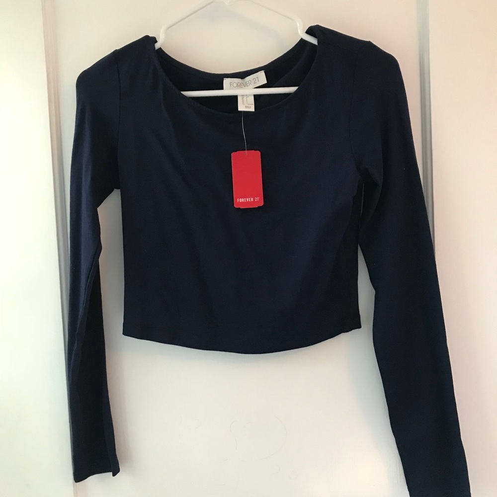 FOREVER 21 LONG SLEEVE CROP TOP